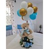 Aranjament pentru masa BALLOONS AND BEAR BLUE