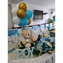 Aranjament pentru masa BALLOONS AND BEAR BLUE